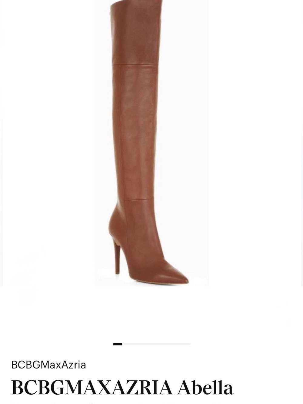 BCBGMaxAzria Over-the-Knee Leather Boot in Cognac Goat Leather